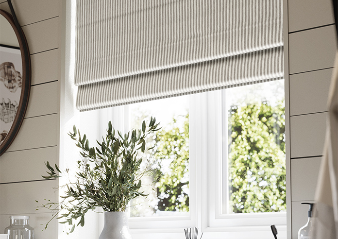 Emily Bond Oscar Stripe, Smoke - Twist&Fit Roman Blind - Image 5